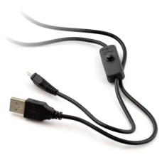 MicroUSB B - USB A cable with switch - 1.5m