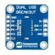 Modulis su A ir C tipo USB lizdais - SB Components 25756