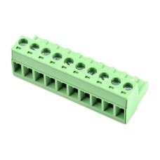 Moteriška tvirtinimo juosta, 10 kontaktų, 5.08 mm žingsnis, žalvarinis narvelis 