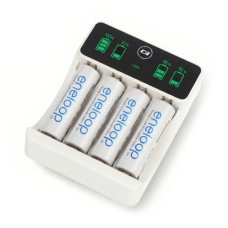 Ni-MH/Ni-Cd Battery Charger - AA and AAA - Qoltec 50848