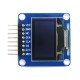 Two-color graphical OLED display 0.96'' (A) 128x64px SPI/I2C, angled connectors, Waveshare 9085