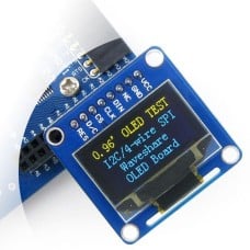 Dviejų spalvų grafinis OLED ekranas 0.96" (B) 128x64px SPI/I2C, tiesios jungtys, Waveshare 9092