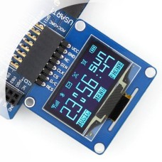 OLED ekranas mėlynas, 1.3” (A), 128x64px SPI/I2C, kampinės jungtys, Waveshare 10444