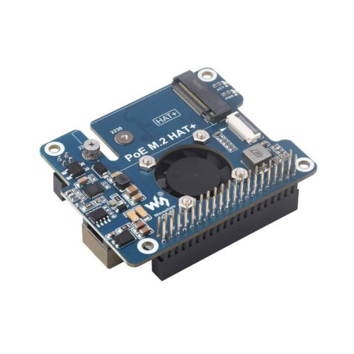 PoE M.2 HAT+ - PCIe adapter for NVMe M.2 drives with PoE support - for Raspberry Pi 5 - Waveshare 28411 PoE M.2 HAT+ - PCIe adapter for NVMe M.2 drives with PoE support - for Raspberry Pi 5 - Waveshare 28411