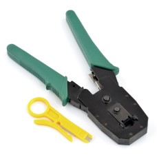 Crimping tool for RJ45, RJ12, RJ11, RJ9 + stripper