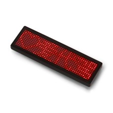 Programuojama LED vardo kortelė 93x30mm - USB tekstinis ekranas - raudona