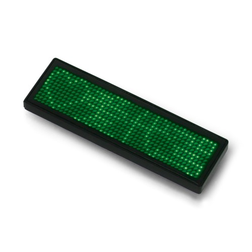 Programmable LED Name Tag 93x30mm - USB Text Display - Green Programmable LED Name Tag 93x30mm - USB Text Display - Green