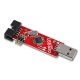 Programatorius AVR suderinamas su USBasp ISP + IDC juosta - raudonas