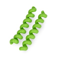 Cable organizer - flexible green spring - 2pcs