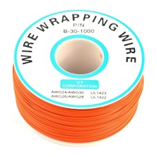 Insulated PVC Coated 30AWG Wire Wrapping Wires Reel 820Ft - orange