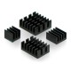 Set of heat sinks for Raspberry Pi - with heat transfer tape - black - 4 pcs