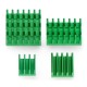 Set of heat sinks for Raspberry Pi - with heat transfer tape - green - 4 pcs