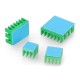 Set of heat sinks for Raspberry Pi - with heat transfer tape - green - 4 pcs
