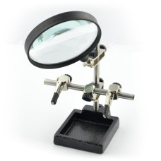 Bracket with a magnifying glass and insulated grippers - third hand ZD10H