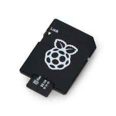 Raspberry microSD atminties kortelė 32 GB 100 MB/s A2 klasė su Raspberry Pi OS – su adapteriu ir dėklu