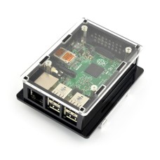 Raspberry Pi 3B+/3B/2B dėklas, skirtas montuoti ant DIN bėgelio, juodas