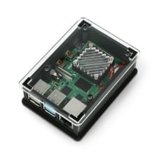 Akrilinis dėklas su 5V aušinimo ventiliatoriumi, skirtas Raspberry Pi 4 - juodas - PiHut TPH-001