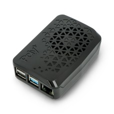 Dėklas skirtas Raspberry Pi 4B - Argon Poly + su mini ventiliatoriumi - juodas
