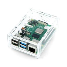 Raspberry Pi 4B dėklas su fotoaparato tvirtinimu - skaidrus 