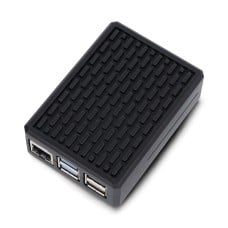 Raspberry Pi 5 dėklas - aliuminis - juodas