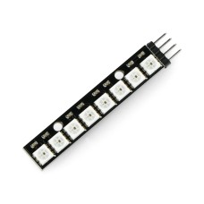 RGB LED strip WS2812 5050 x 8 LEDs - 53mm - soldered connectors 