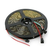 RGB LED Strip WS2812B - digital, addressed - IP65, 60 LED/m, 18W/m, 5V - 5m - black