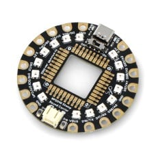 RP2040 Stamp Round Carrier - base board for RP2040 microcontroller - 16 NeoPixels LEDs - PiMoroni SP027