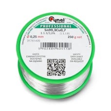 Solder Cynel LC99.3 250g/0.25mm - lead-free