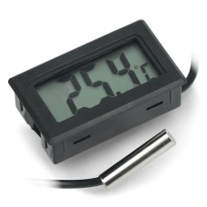 Panel thermometer with LCD display from -50°C to 110°C and measuring probe - 10m