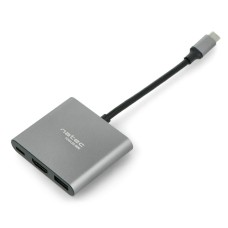 Šakotuvas - Multiport Natec Fowler Mini - USB-C PD - pilkas