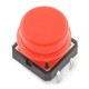 Taktinis mygtukas 12x12mm su dangteliu - raudonas - 5 vnt