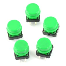 Taktinis mygtukas 12x12mm su dangteliu - mushroom green - 5 vnt