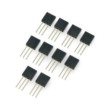 Cut-out socket straight 1x3 pins 2.54mm - vertical long - 10pcs