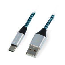 Tracer USB A - USB C 2.0 laidas juoda ir mėlyna pynė - 1m 