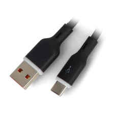 USB A to USB C 2.0 Cable with Backlight - Silicone - 1m - Akyga AK-USB-62