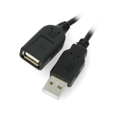 USB prailginimas A-A su On/Off jungikliu juodas - 0.5m