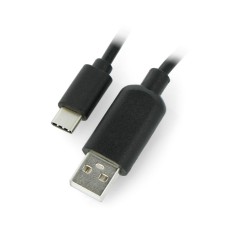 Laidas USB-A į USB-C On/Off jungiklis, juodas - 0.9m