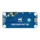 USB Hub Hat (B) - 4-port hub - overlay for Raspberry Pi 4B/3B+/3B/Zero - Waveshare 20317