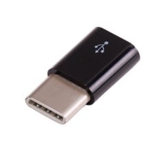 USB micro-B - USB-C, originalus Raspberry Pi 4 adapteris, juodas