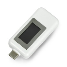 USB testeris Keweisi KWS-1802C srovės ir įtampos matuoklis iš USB C prievado - baltas