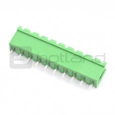 Vaikinas montavimo juostelės, 10-pin, 5.08 mm žingsnio, vertikalus, atvira 