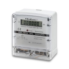 Single-phase 230V energy consumption meter for DIN rail - Qoltec 50888