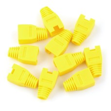 Strain relief boots for RJ45 8P8C wire - yellow - 10 pcs