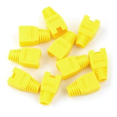 Įtempimą mažinanti apsauga RJ45 8P8C laidui - geltoni - 10 vnt