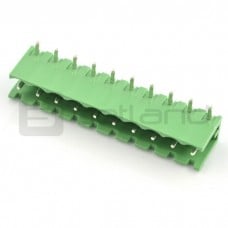 Male mounting strip, 10-pin, 5.08 mm pitch, angled, open 