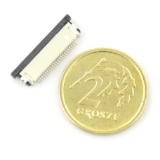 Female connector ZIF, FFC/FPC, horizontal 22 pin, raster 0.5mm, bottom contact