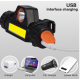 12000LM XPE+COB Headlight USB Rechargeable