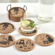 AlgoLaser round cork coasters - 12pcs