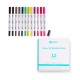 LOKLiK Dual Tip Brush Pens - 12 Colors