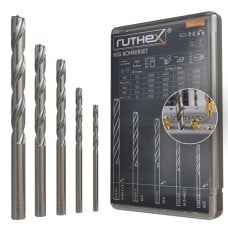 Ruthex gręžimo rinkinys srieginiams įdėklams – M2, M2.5, M3, M4, M5, M6 ir 1/4